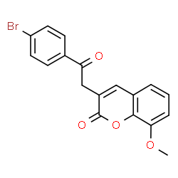 ChemSpider 2D Image | 3-[2-(4-Bromophenyl)-2-oxoethyl]-8-methoxy-2H-chromen-2-one | C18H13BrO4