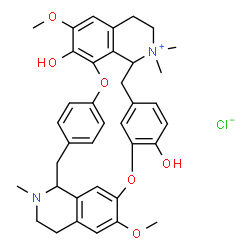 ChemSpider 2D Image | 7',12'-Dihydroxy-6,6'-dimethoxy-2,2',2'-trimethyltubocuraran-2'-ium chloride | C37H41ClN2O6