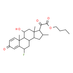 ChemSpider 2D Image | Butyl 6-fluoro-11-hydroxy-16-methyl-3,20-dioxopregna-1,4-dien-21-oate | C26H35FO5