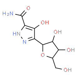ChemSpider 2D Image | 1,4-Anhydro-1-(5-carbamoyl-4-hydroxy-1H-pyrazol-3-yl)pentitol | C9H13N3O6