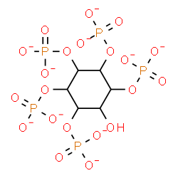 ChemSpider 2D Image | 6-Hydroxy-1,2,3,4,5-cyclohexanepentayl pentakis(phosphate) | C6H7O21P5
