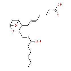 ChemSpider 2D Image | (5E)-7-{3-[(1E)-3-Hydroxy-1-octen-1-yl]-2,6-dioxabicyclo[3.1.1]hept-4-yl}-5-heptenoic acid | C20H32O5