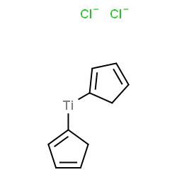 ChemSpider 2D Image | Titanium, di-1,3-cyclopentadien-1-yl-, chloride (1:2) | C10H10Cl2Ti