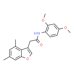 ChemSpider 2D Image | N-(2,4-Dimethoxyphenyl)-2-(4,6-dimethyl-1-benzofuran-3-yl)acetamide | C20H21NO4