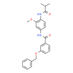ChemSpider 2D Image | 3-(Benzyloxy)-N-[4-(isobutyrylamino)-3-methoxyphenyl]benzamide | C25H26N2O4