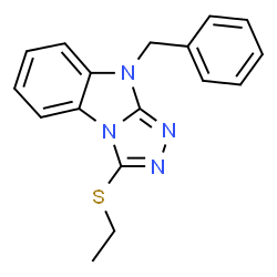 ChemSpider 2D Image | 9-Benzyl-3-(ethylsulfanyl)-9H-[1,2,4]triazolo[4,3-a]benzimidazole | C17H16N4S