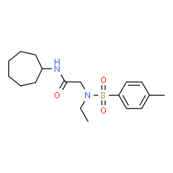 ChemSpider 2D Image | N-Cycloheptyl-N~2~-ethyl-N~2~-[(4-methylphenyl)sulfonyl]glycinamide | C18H28N2O3S