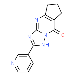 ChemSpider 2D Image | 2-(3-Pyridinyl)-1,5,6,7-tetrahydro-8H-cyclopenta[d][1,2,4]triazolo[1,5-a]pyrimidin-8-one | C13H11N5O