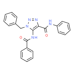 ChemSpider 2D Image | 5-(Benzoylamino)-1-benzyl-N-phenyl-1H-1,2,3-triazole-4-carboxamide | C23H19N5O2