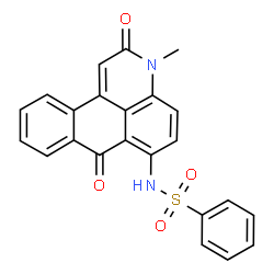 ChemSpider 2D Image | N-(3-Methyl-2,7-dioxo-2,7-dihydro-3H-naphtho[1,2,3-de]quinolin-6-yl)benzenesulfonamide | C23H16N2O4S