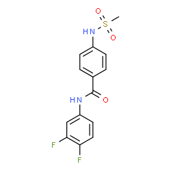 ChemSpider 2D Image | N-(3,4-Difluorophenyl)-4-[(methylsulfonyl)amino]benzamide | C14H12F2N2O3S