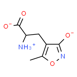 ChemSpider 2D Image | 2-Ammonio-3-(5-methyl-3-oxido-1,2-oxazol-4-yl)propanoate | C7H9N2O4