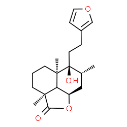 ChemSpider 2D Image | (2aS,5aR,6S,7R,8aR)-6-[2-(3-Furyl)ethyl]-6-hydroxy-2a,5a,7-trimethyldecahydro-2H-naphtho[1,8-bc]furan-2-one | C20H28O4