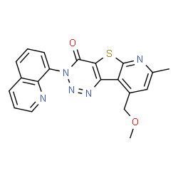 ChemSpider 2D Image | 9-(Methoxymethyl)-7-methyl-3-(8-quinolinyl)pyrido[3',2':4,5]thieno[3,2-d][1,2,3]triazin-4(3H)-one | C20H15N5O2S