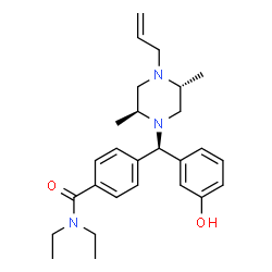 ChemSpider 2D Image | 4-[(R)-[(2S,5R)-4-Allyl-2,5-dimethyl-1-piperazinyl](3-hydroxyphenyl)methyl]-N,N-diethylbenzamide | C27H37N3O2