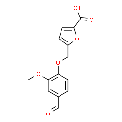 ChemSpider 2D Image | 5-[(4-Formyl-2-methoxyphenoxy)methyl]-2-furoic acid | C14H12O6