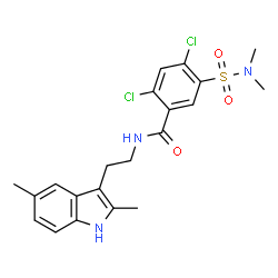 ChemSpider 2D Image | 2,4-Dichloro-N-[2-(2,5-dimethyl-1H-indol-3-yl)ethyl]-5-(dimethylsulfamoyl)benzamide | C21H23Cl2N3O3S