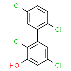 ChemSpider 2D Image | 2,2',5,5'-Tetrachloro-3-biphenylol | C12H6Cl4O