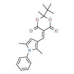 ChemSpider 2D Image | 2-tert-Butyl-5-[(2,5-dimethyl-1-phenyl-1H-pyrrol-3-yl)methylene]-2-methyl-1,3-dioxane-4,6-dione | C22H25NO4