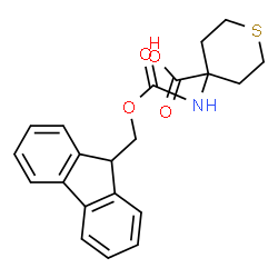 ChemSpider 2D Image | 4-{[(9H-Fluoren-9-ylmethoxy)carbonyl]amino}tetrahydro-2H-thiopyran-4-carboxylic acid | C21H21NO4S