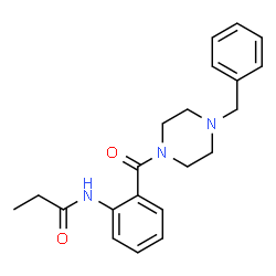 ChemSpider 2D Image | N-{2-[(4-Benzyl-1-piperazinyl)carbonyl]phenyl}propanamide | C21H25N3O2