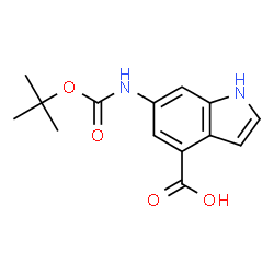 ChemSpider 2D Image | 6-((tert-Butoxycarbonyl)amino)-1H-indole-4-carboxylic acid | C14H16N2O4