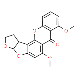 ChemSpider 2D Image | 6,8-Dimethoxy-1,2,3a,12c-tetrahydro-7H-furo[3',2':4,5]furo[2,3-c]xanthen-7-one | C19H16O6