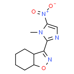 ChemSpider 2D Image | 3-(1-Methyl-5-nitro-1H-imidazol-2-yl)-3a,4,5,6,7,7a-hexahydro-1,2-benzoxazole | C11H14N4O3