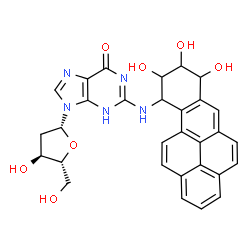 ChemSpider 2D Image | 2'-Deoxy-N-(7,8,9-trihydroxy-7,8,9,10-tetrahydrobenzo[pqr]tetraphen-10-yl)guanosine | C30H27N5O7
