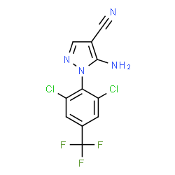 ChemSpider 2D Image | 5-amino-4-cyano-1-(2,6-dichloro-4-trifluoromethylphenyl)pyrazole | C11H5Cl2F3N4