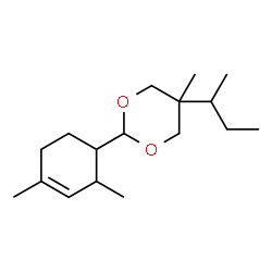 ChemSpider 2D Image | 5-sec-Butyl-2-(2,4-dimethyl-3-cyclohexen-1-yl)-5-methyl-1,3-dioxane | C17H30O2