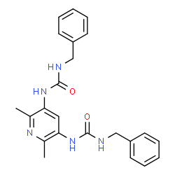 ChemSpider 2D Image | 1,1'-(2,6-Dimethyl-3,5-pyridinediyl)bis(3-benzylurea) | C23H25N5O2