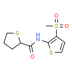 ChemSpider 2D Image | N-[3-(Methylsulfonyl)-2-thienyl]tetrahydro-2-thiophenecarboxamide | C10H13NO3S3
