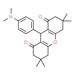 ChemSpider 2D Image | 9-[4-(Dimethylamino)phenyl]-3,3,6,6-tetramethyl-3,4,5,6,7,9-hexahydro-1H-xanthene-1,8(2H)-dione | C25H31NO3