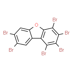 ChemSpider 2D Image | 1,2,3,4,7,8-hexabromo-dibenzofuran | C12H2Br6O