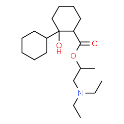 ChemSpider 2D Image | 1-(Diethylamino)-2-propanyl 1-hydroxy-1,1'-bi(cyclohexyl)-2-carboxylate | C20H37NO3