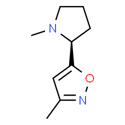 ChemSpider 2D Image | 3-Methyl-5-(1-methyl-2(S)-pyrrolidinyl)isoxazole | C9H14N2O