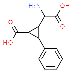 ChemSpider 2D Image | 2-[Amino(carboxy)methyl]-3-phenylcyclopropanecarboxylic acid | C12H13NO4