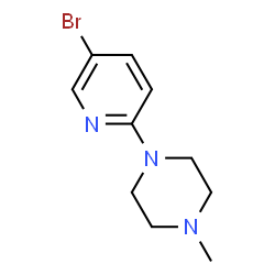 ChemSpider 2D Image | 1-(5-Bromo-2-pyridinyl)-4-methylpiperazine | C10H14BrN3