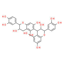 ChemSpider 2D Image | 2,2'-Bis(3,4-dihydroxyphenyl)-3,3',4,4'-tetrahydro-2H,2'H-4,6'-bichromene-3,3',5,5',7,7'-hexol | C30H26O12