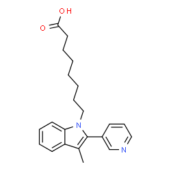 ChemSpider 2D Image | 8-[3-Methyl-2-(3-pyridinyl)-1H-indol-1-yl]octanoic acid | C22H26N2O2