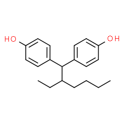 ChemSpider 2D Image | 4,4'-(2-Ethyl-1,1-hexanediyl)diphenol | C20H26O2