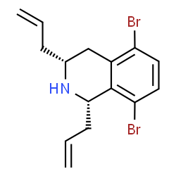 ChemSpider 2D Image | (1S,3R)-1,3-Diallyl-5,8-dibromo-1,2,3,4-tetrahydroisoquinoline | C15H17Br2N