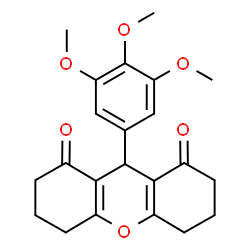 ChemSpider 2D Image | 9-(3,4,5-Trimethoxyphenyl)-3,4,5,6,7,9-hexahydro-1H-xanthene-1,8(2H)-dione | C22H24O6