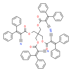 ChemSpider 2D Image | 2-cyano-3,3-diphenyl-2,2-bis(((2-cyano-1-oxo-3,3-diphenyl-2-propenyl)oxy)methyl)-1,3-propanediyl ester2-propenoic acid | C69H48N4O8