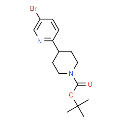 ChemSpider 2D Image | tert-butyl 4-(5-bromopyridin-2-yl)piperidine-1-carboxylate | C15H21BrN2O2