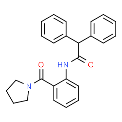 ChemSpider 2D Image | 2,2-Diphenyl-N-[2-(1-pyrrolidinylcarbonyl)phenyl]acetamide | C25H24N2O2