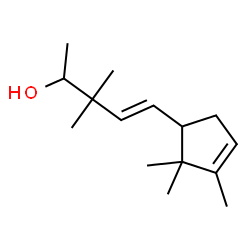 ChemSpider 2D Image | (4E)-3,3-Dimethyl-5-(2,2,3-trimethyl-3-cyclopenten-1-yl)-4-penten-2-ol | C15H26O
