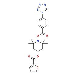 ChemSpider 2D Image | 2,2,6,6-Tetramethyl-1-{[4-(1H-tetrazol-1-yl)benzoyl]oxy}-4-piperidinyl 2-furoate | C22H25N5O5