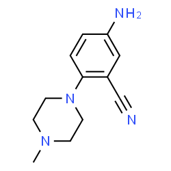 ChemSpider 2D Image | 5-Amino-2-(4-methyl-1-piperazinyl)benzonitrile | C12H16N4